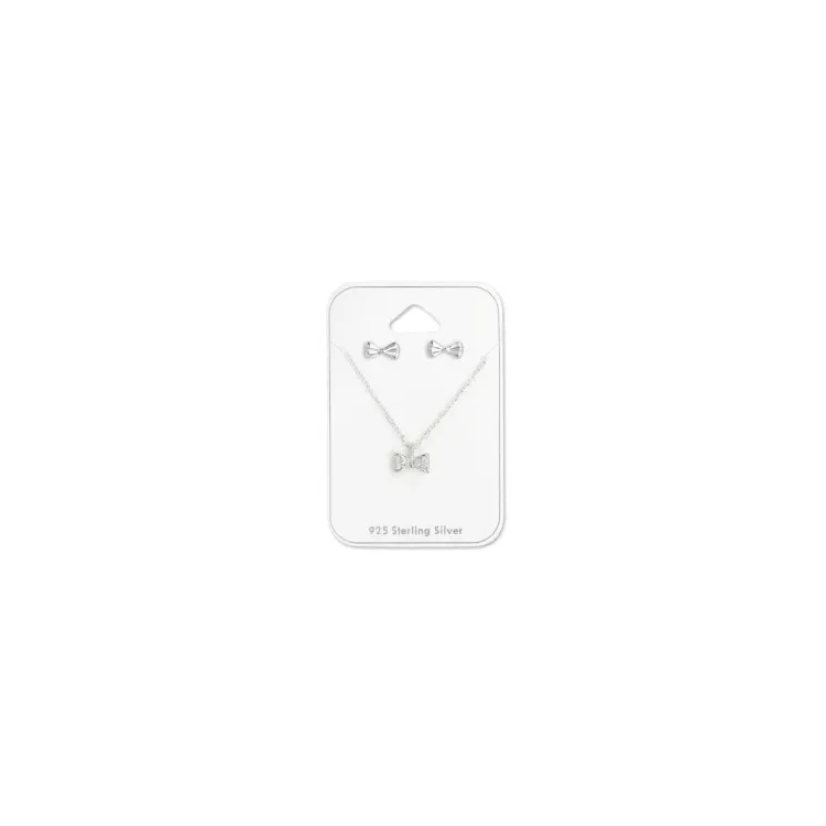 Rosett set med örhängen och halsband i silver