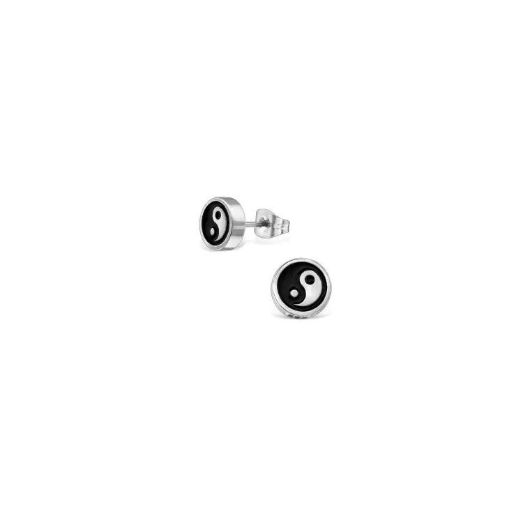 Yin och yang örhängen i Rostfritt stål