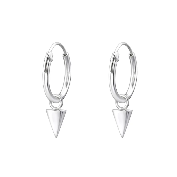 12 mm trekantigt creol i silver