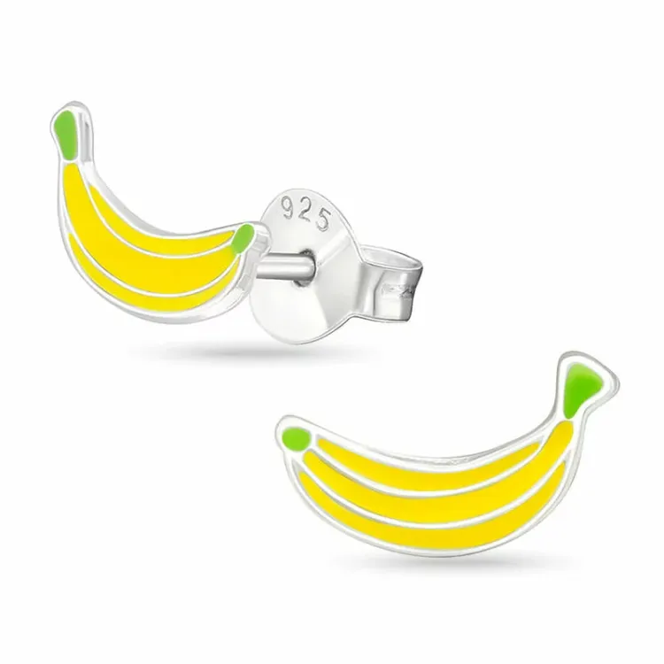 banan gula örhängen i silver - Little Ones