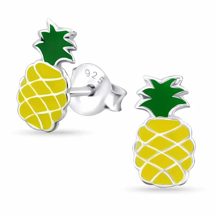 ananas örhängen i silver - Little Ones