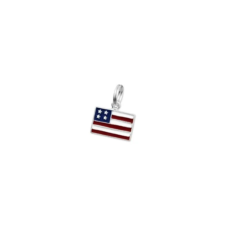 Amerikanska flaggan charms till armband i silver 