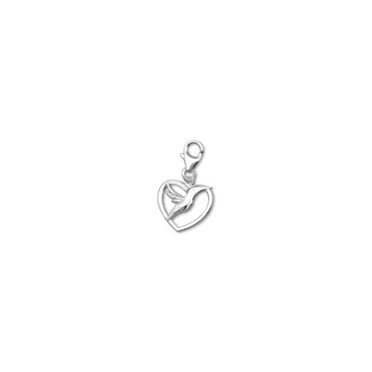 Hjärta charms hängen i silver