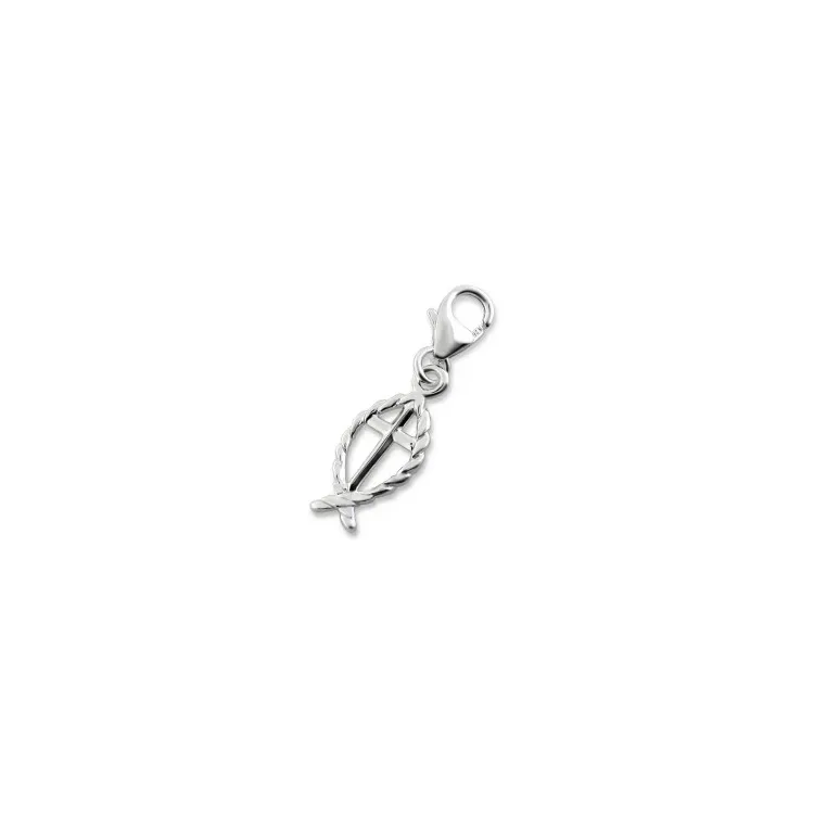 Kors charms hängen i silver 