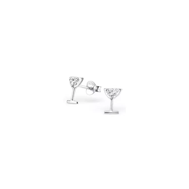 Martini glas örhängen i silver