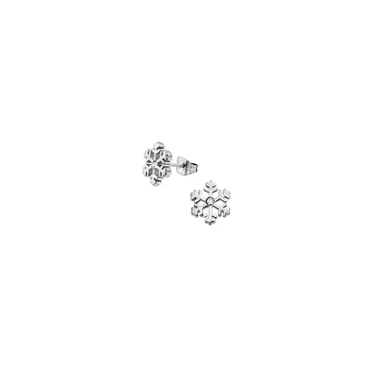 Snöflinga kristal örhängestift i Rostfritt stål