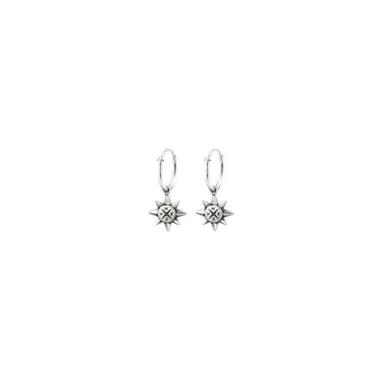 stjärna örhängen i oxiderat sterlingsilver
