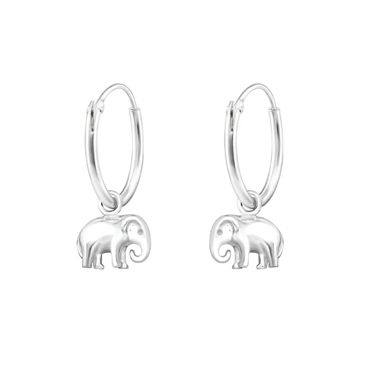 elefant creoler örhängen i silver - Little Ones