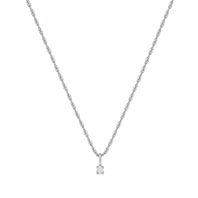 lab grown diamant hängen med halskedja i 925 carat silver  0,035 ct