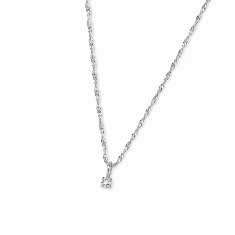 lab grown diamant hängen med halskedja i 925 carat silver  0,035 ct