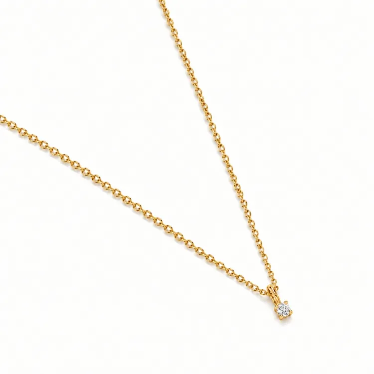 lab grown diamant hängen med halskedja i 925 carat förgyllt silver 0,062 ct