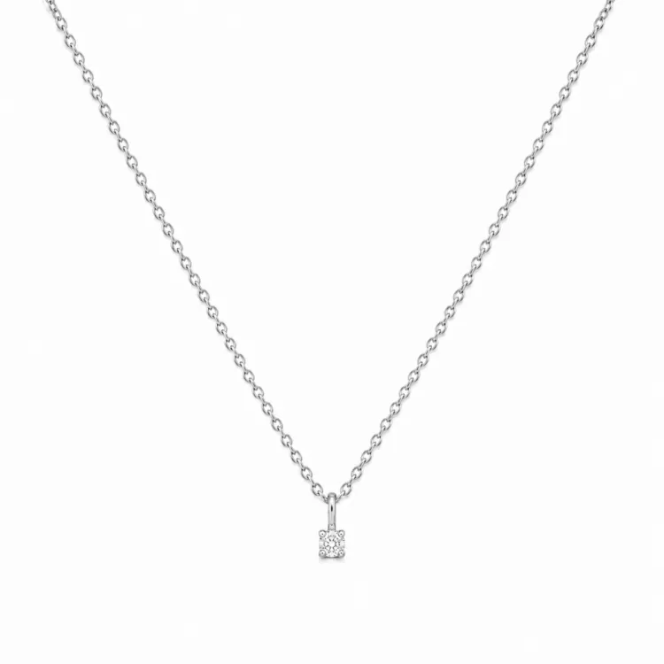 lab grown diamant hängen med halskedja i 925 carat silver 0,062 ct