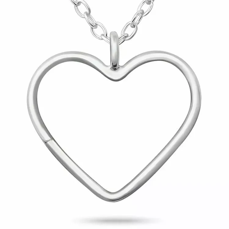 halsband i silver med hjärthängen i silver