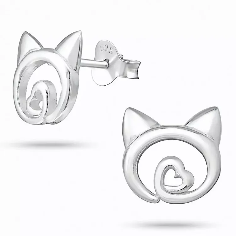 katter örhängen i silver - Little Ones