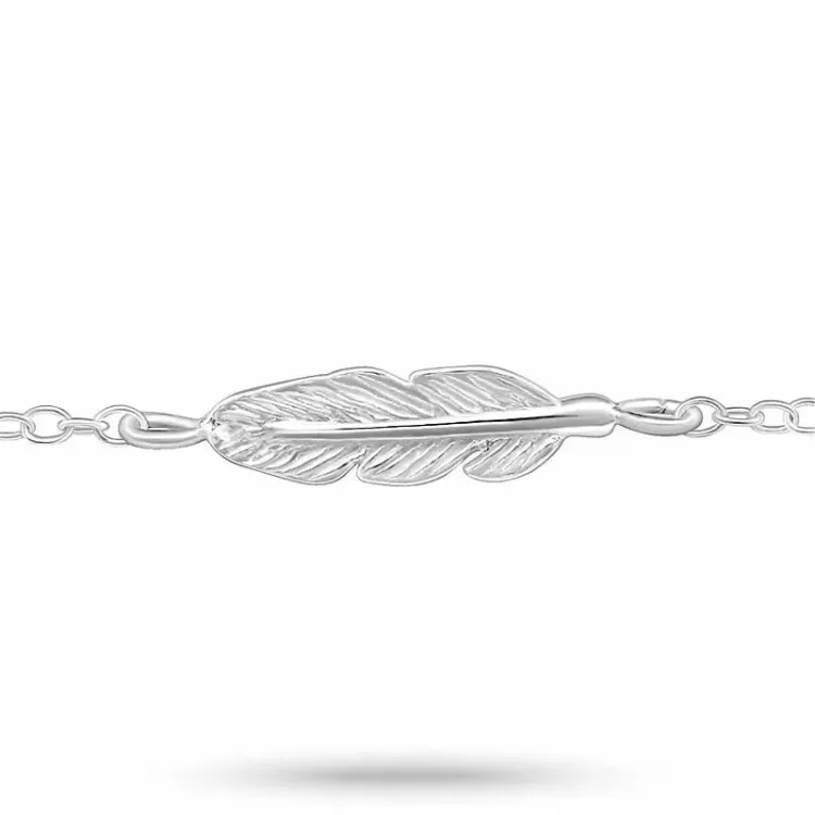 fjädrar armband i silver med hängen i silver