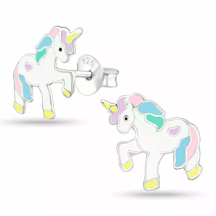 enhörning örhängestift i silver - Little Ones