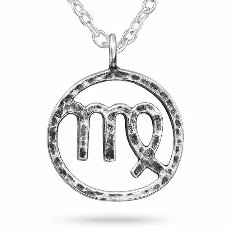 Stjärnteck jungfrun halsband i silver med hängen i silver