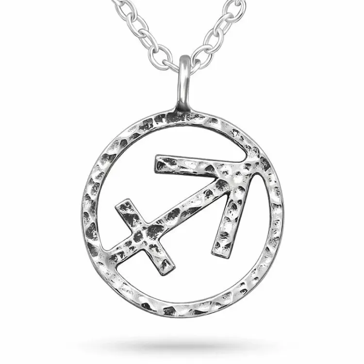 Stjärnteck skytten halsband i silver med hängen i silver