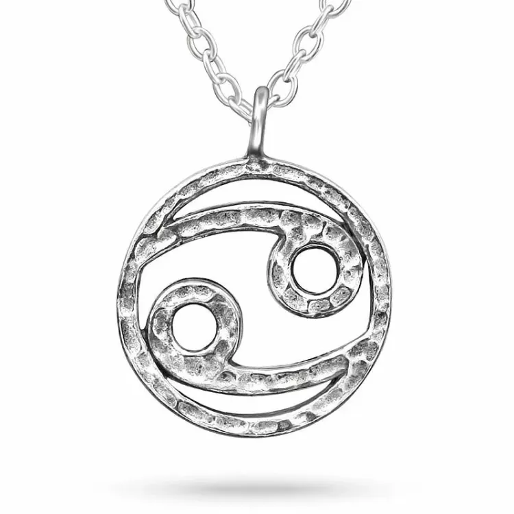Stjärnteck kräftan halsband i silver med hängen i silver