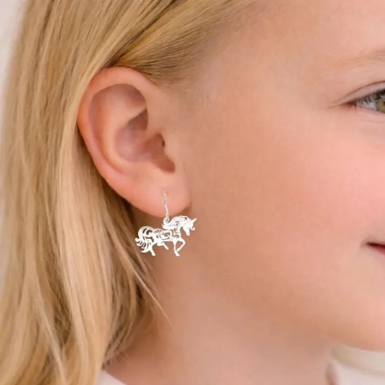 enhörning örhängen i silver - Little Ones