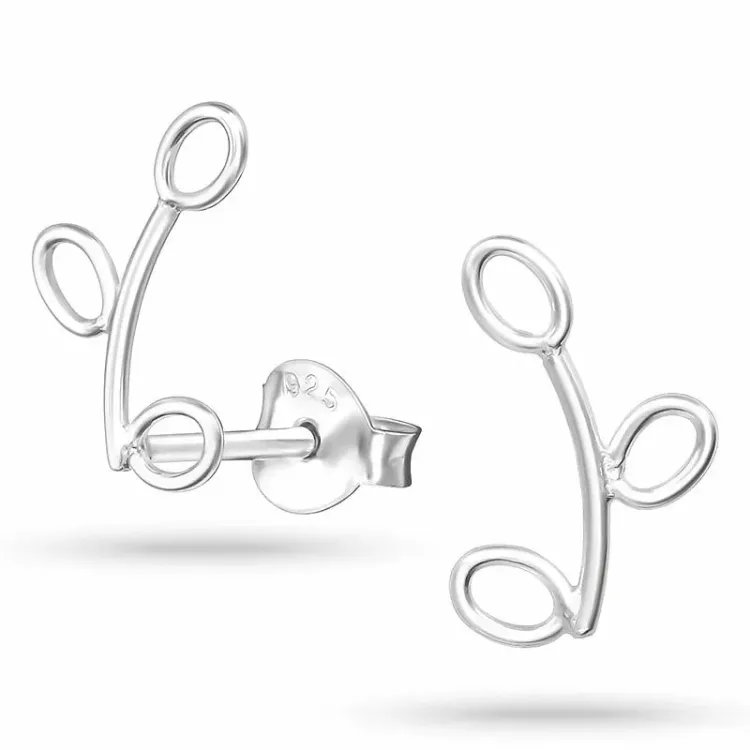gren örhängestift i silver