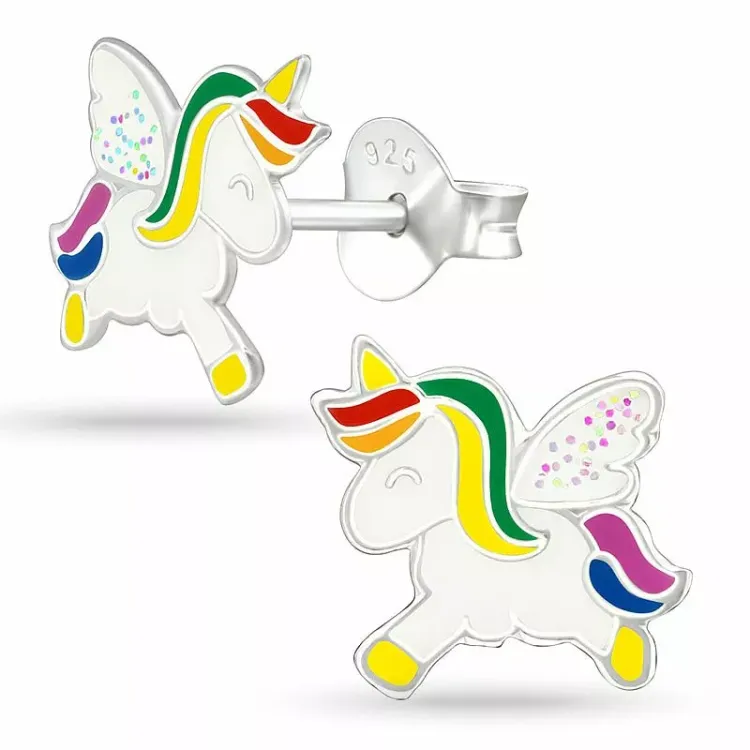 enhörning örhängen för barn i silver - Little Ones