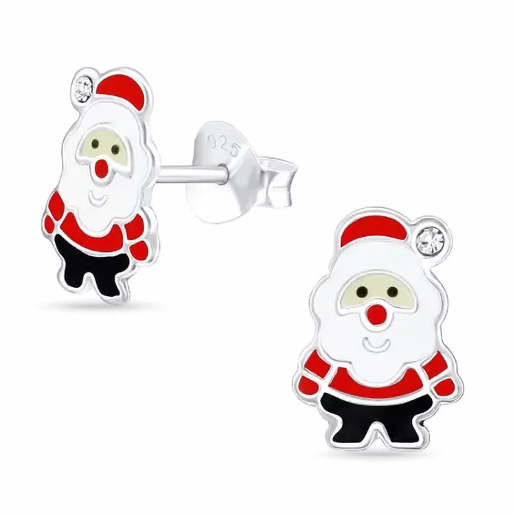 jultomte örhängestift i silver - Little Ones