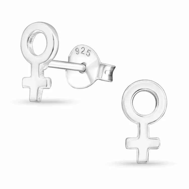 kvinnotecken örhängen i silver - Little Ones