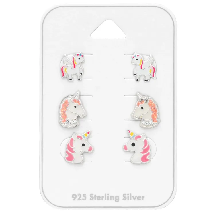 enhörning örhängestift i silver - Little Ones