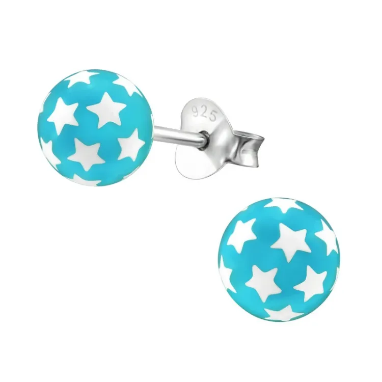 6 mm kula barnörhängen i silver - Little Ones