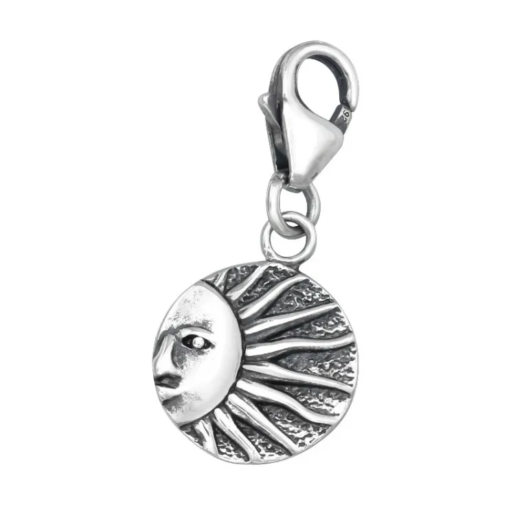 sol charm i oxiderat sterlingsilver