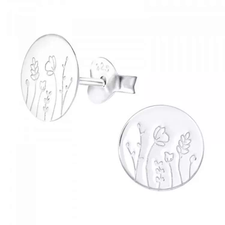 8 mm blommor örhängen i silver - Little Ones
