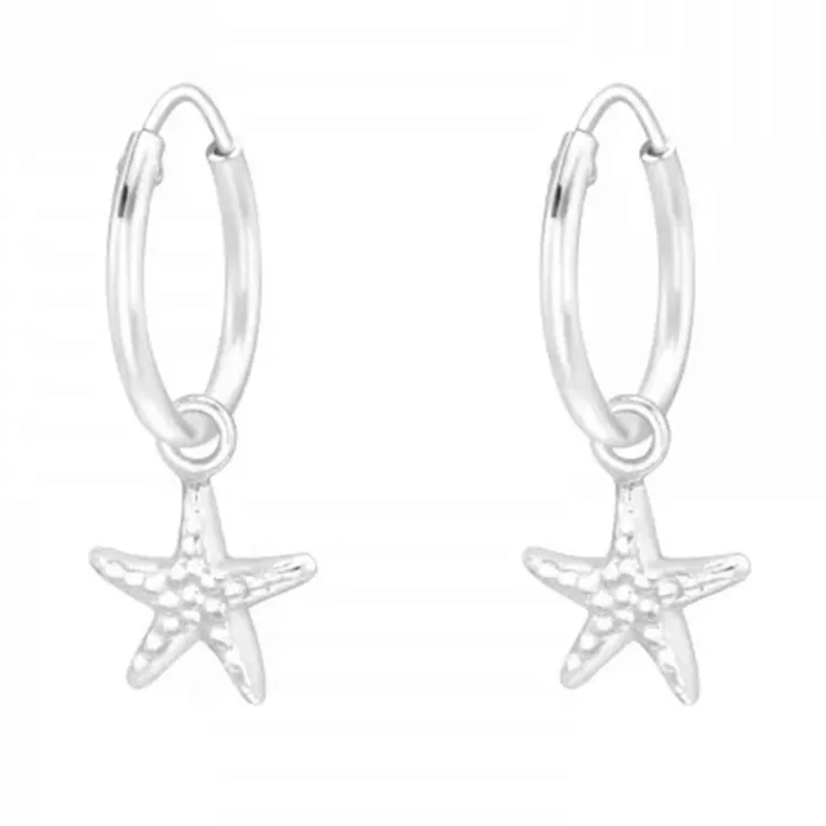 12 mm stjärna creol i silver - Little Ones