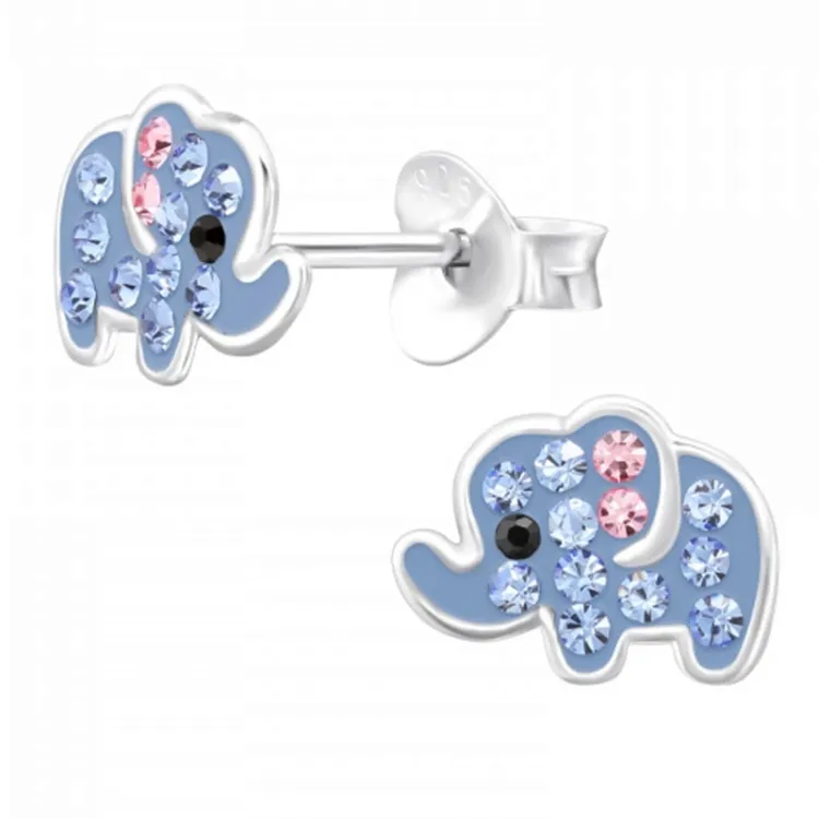 elefant kristal örhängen i silver - Little Ones