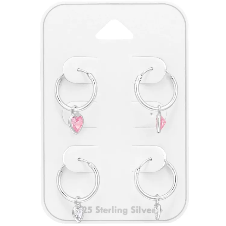 12 mm hjärta creol i silver - Little Ones