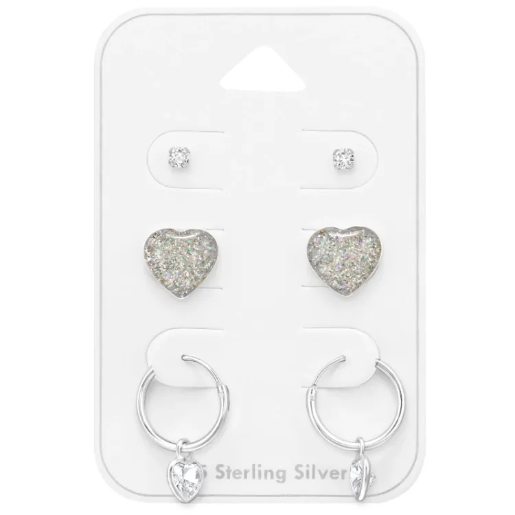 hjärta örhängen i silver - Little Ones