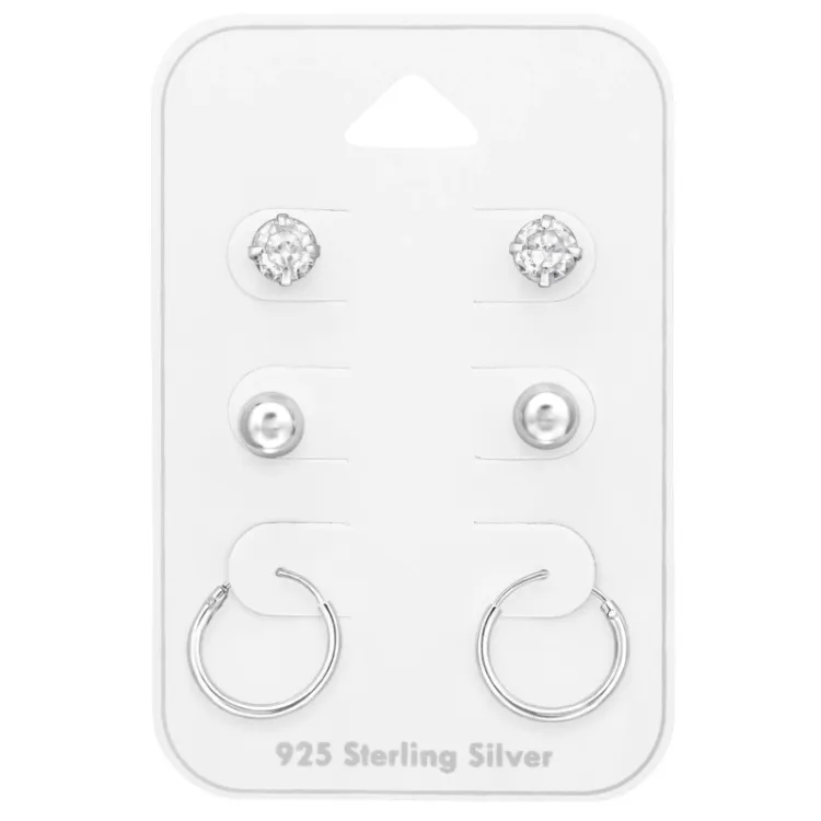 vit zirkon örhängen i silver