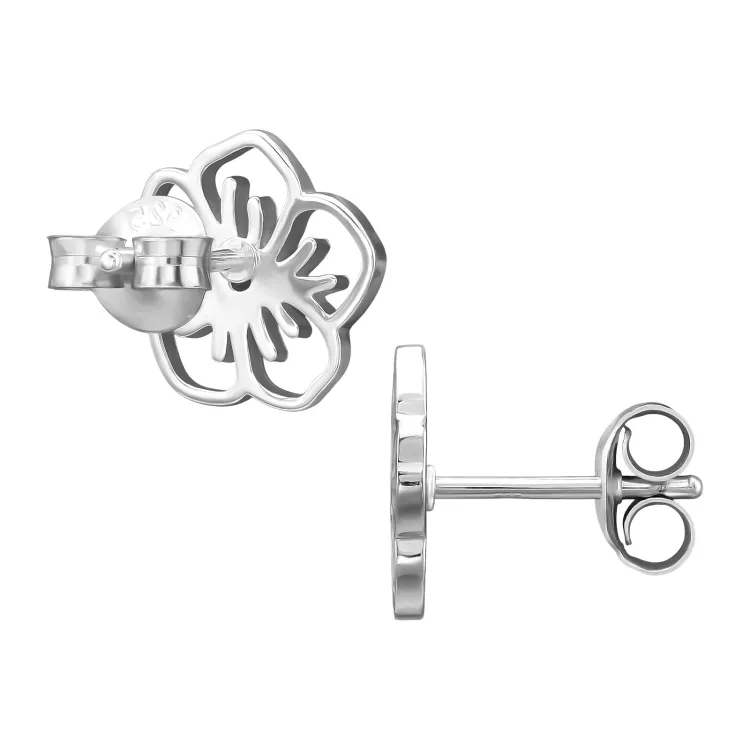 blommor zirkon örhängen i silver