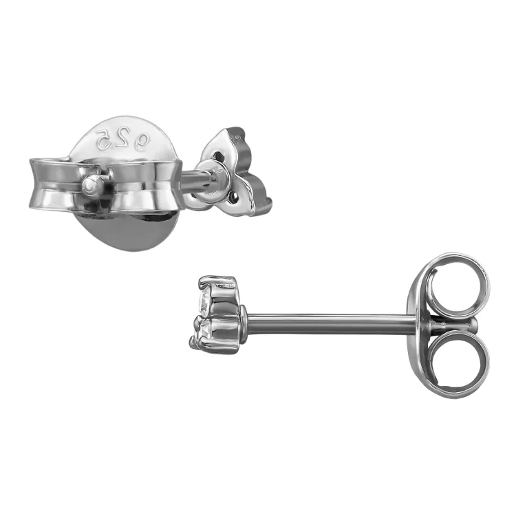 trekantigt lab grown diamant örhängestift i silver med lab grown diamant 