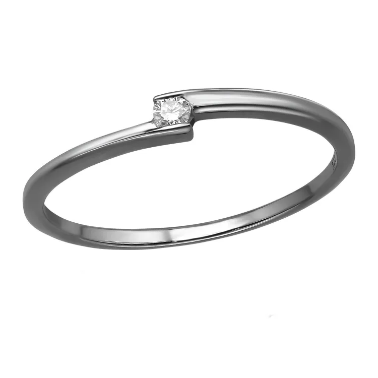 lab grown diamant solitärring i rhodinerat silver