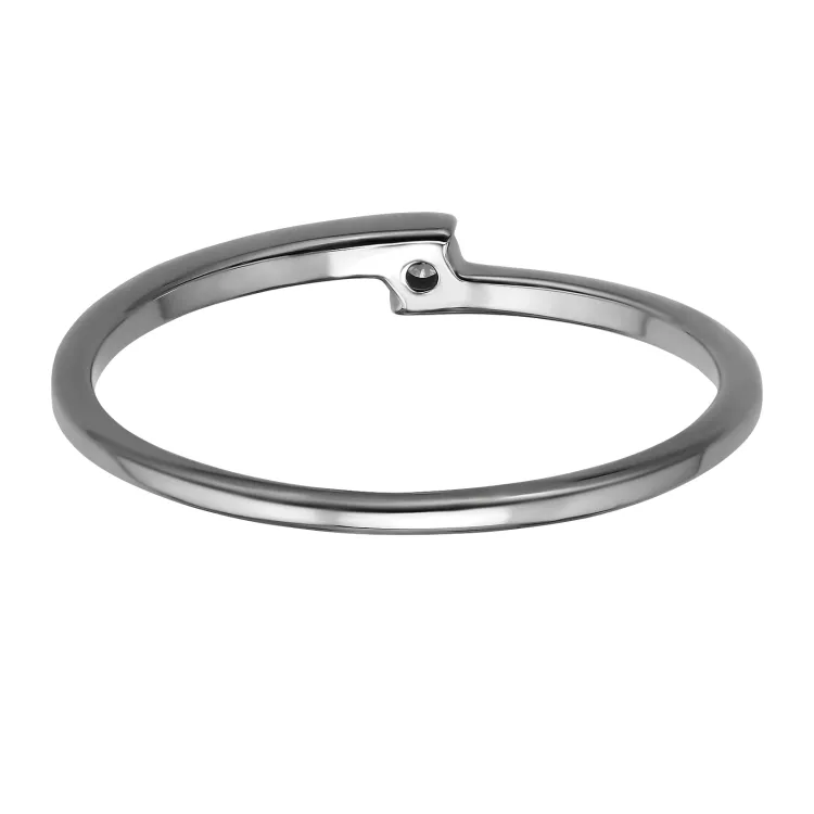 lab grown diamant solitärring i rhodinerat silver