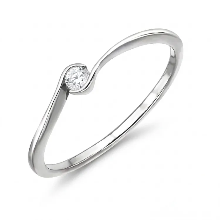 lab grown diamant solitärring i rhodinerat silver