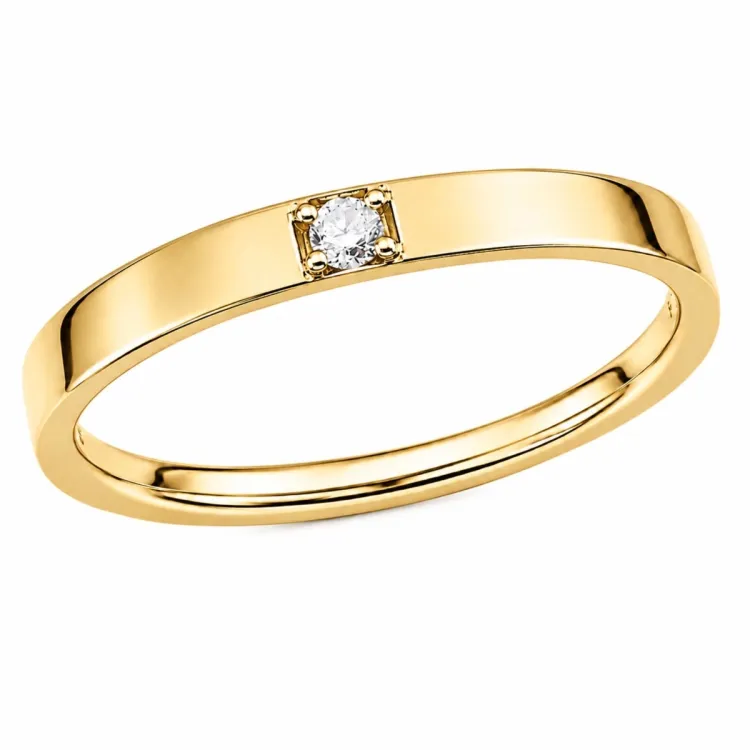 lab grown diamant alliancring i förgyllt silver