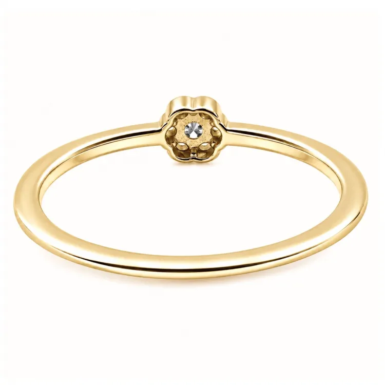 blommor lab grown diamant ring i förgyllt silver