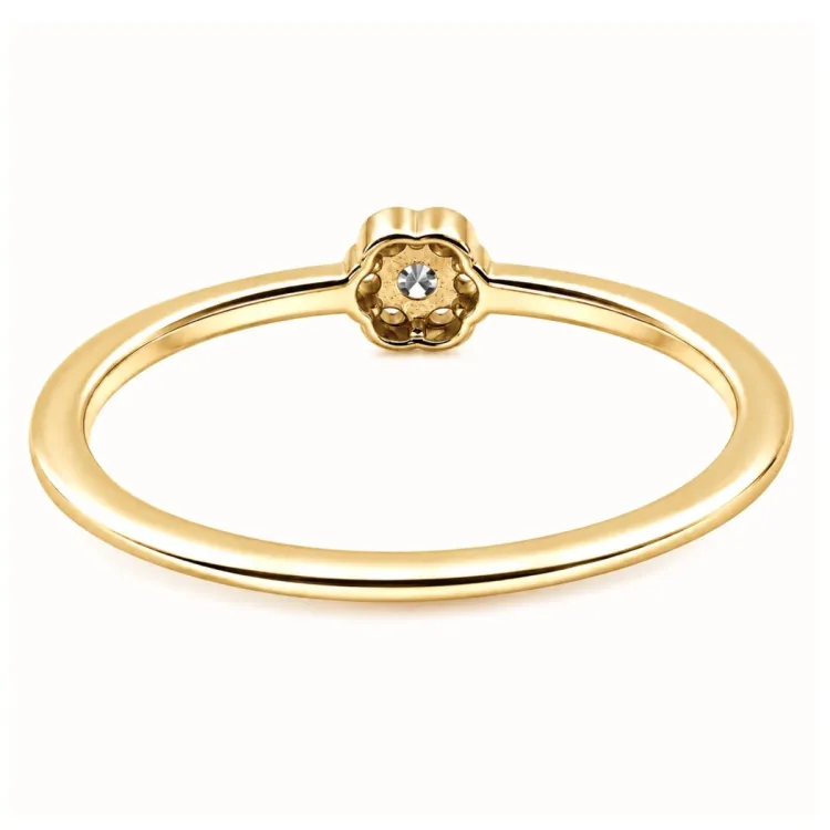 blommor lab grown diamant ring i förgyllt silver