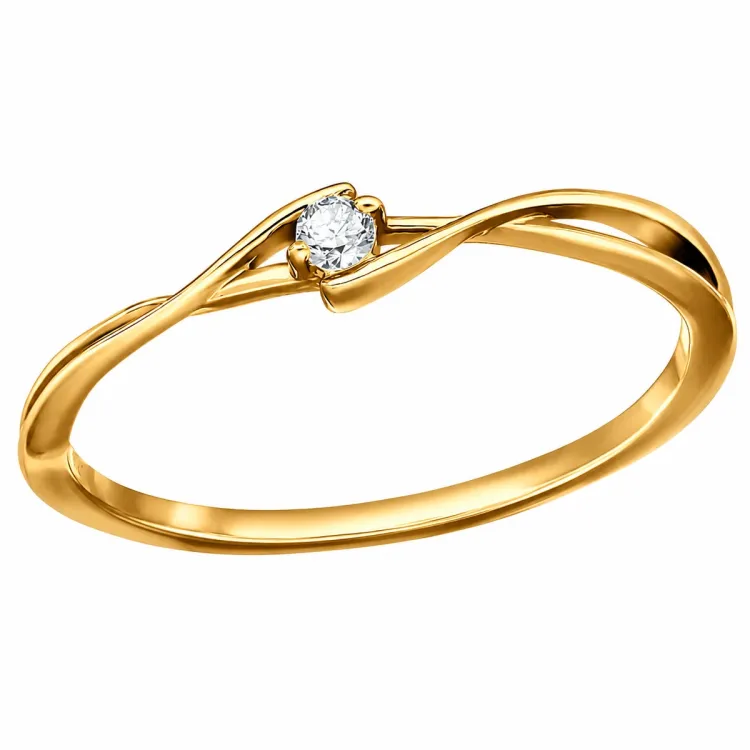 lab grown diamant solitärring i förgyllt silver