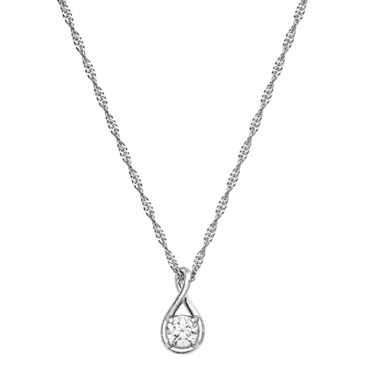 45 cm halsband med hängen i silver 0,062 ct