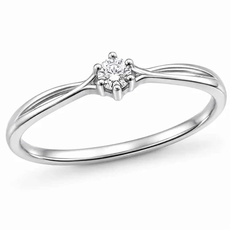 lab grown diamant solitärring i silver