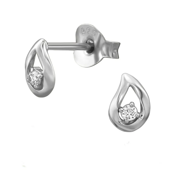 droppe örhängen i rhodinerat silver med lab grown diamant 