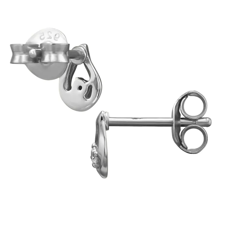 droppe örhängen i rhodinerat silver med lab grown diamant 